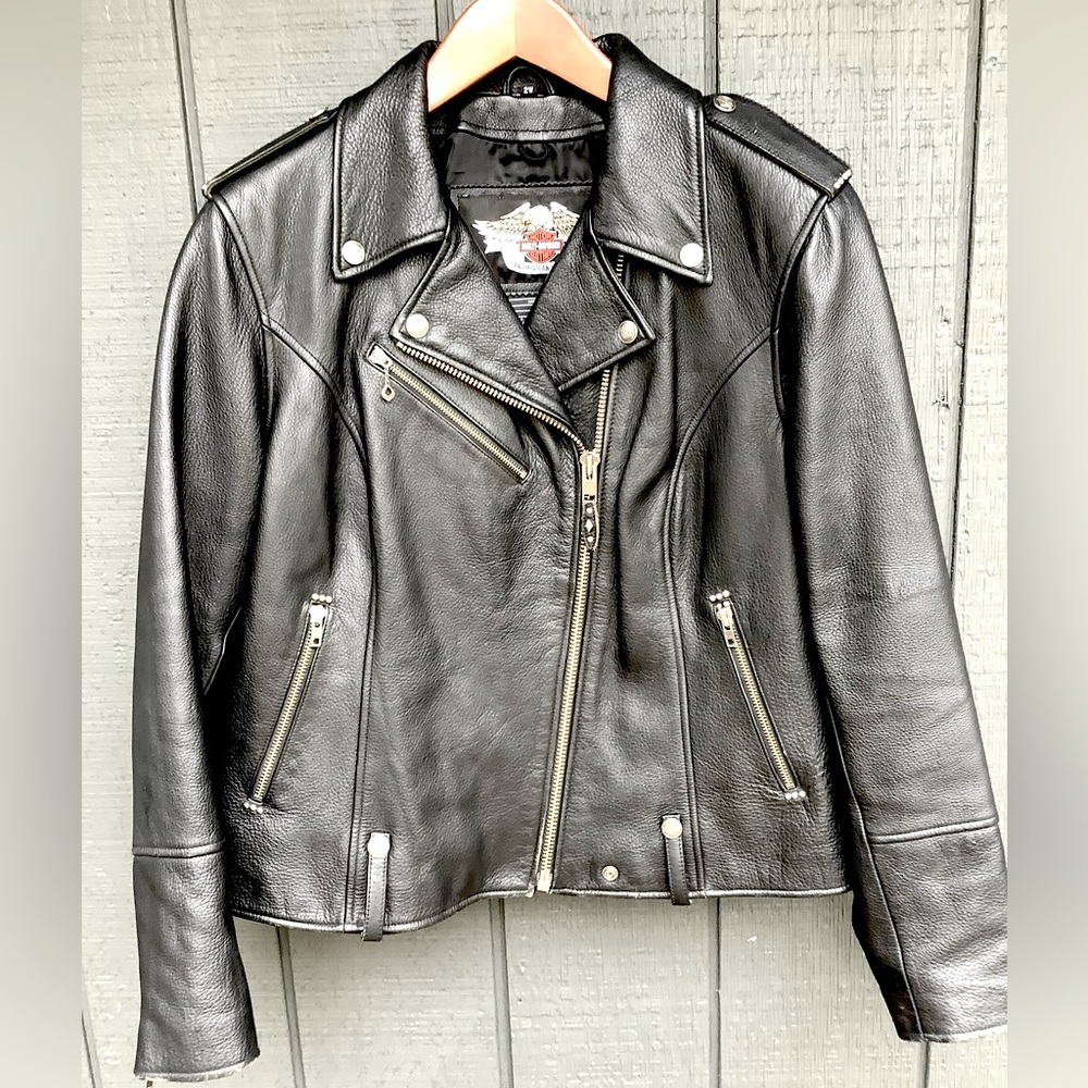 HARLEY DAVIDSON Warm Heavy Leather Riding Jacket 2W ~VGC